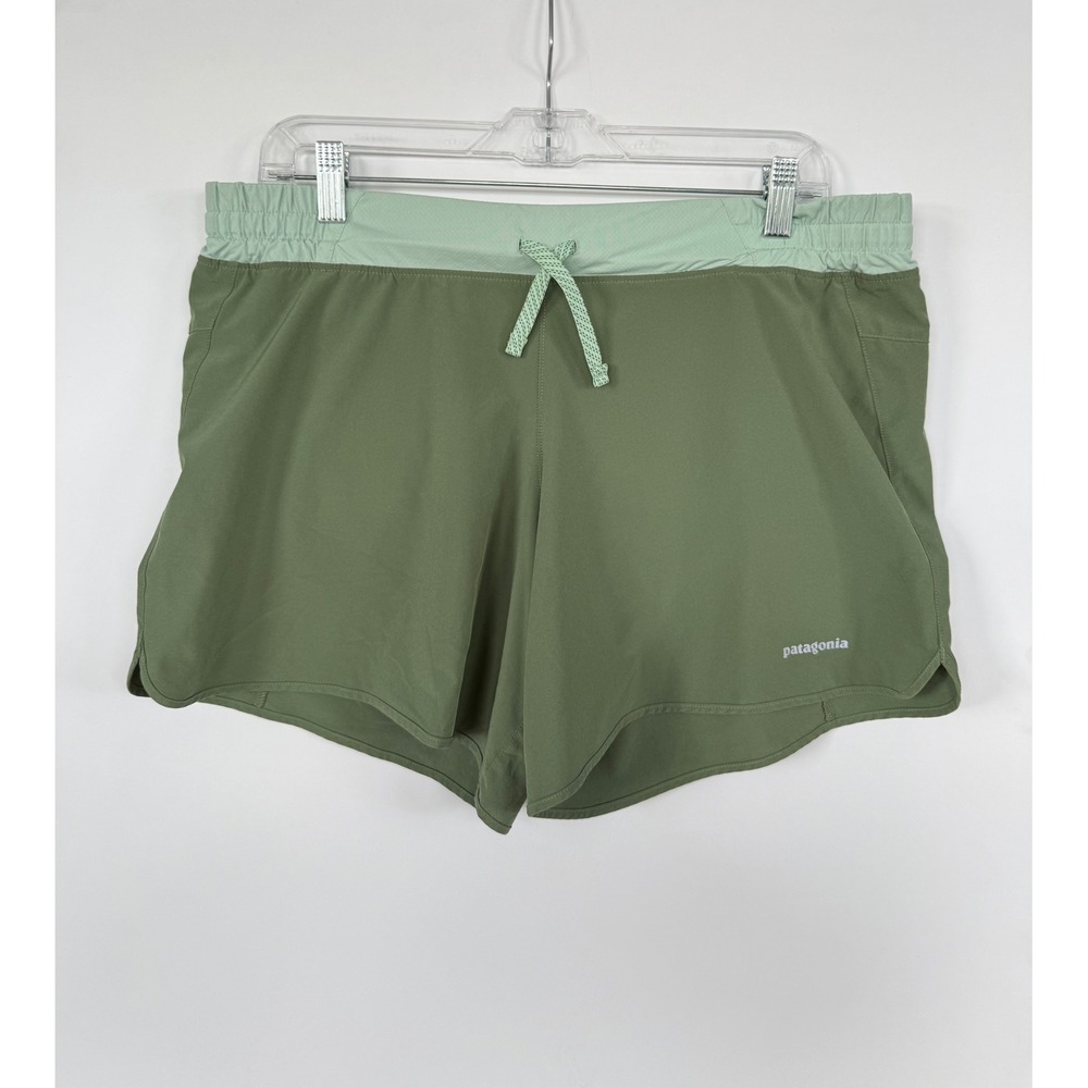 Patagonia Nine Trails Running Shorts 57630 Women's Large Mint Green Olive Active